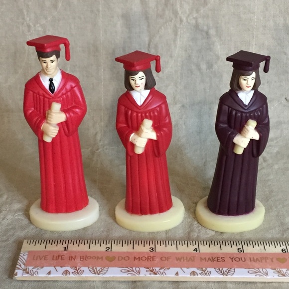 Vintage Graduate Cake Toppers Male And Female 80s - Picture 3 of 16